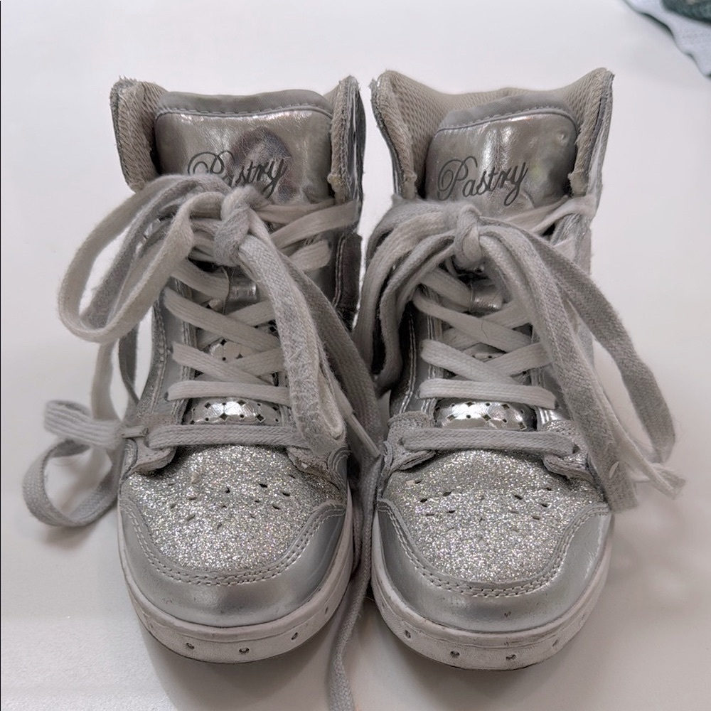 Pastry Pop Tart Silver Glitter Hip Hop Sneakers